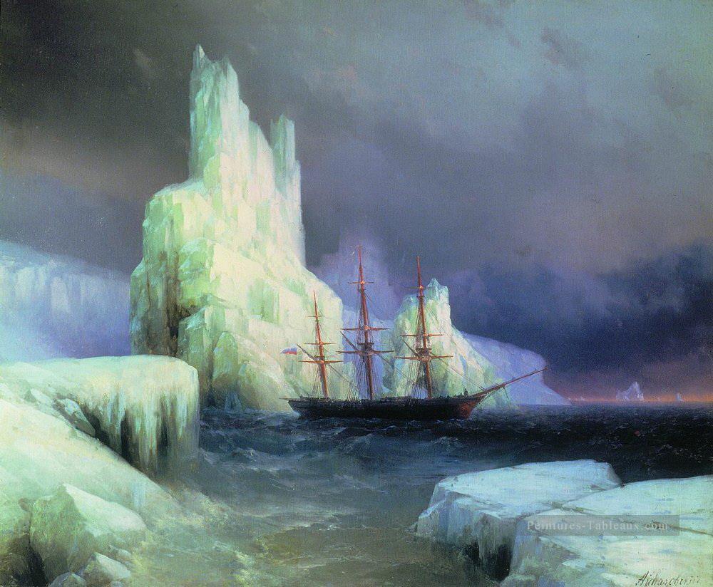 icebergs dans l’atlantique 1870 Romantique Ivan Aivazovsky russe Peintures à l'huile